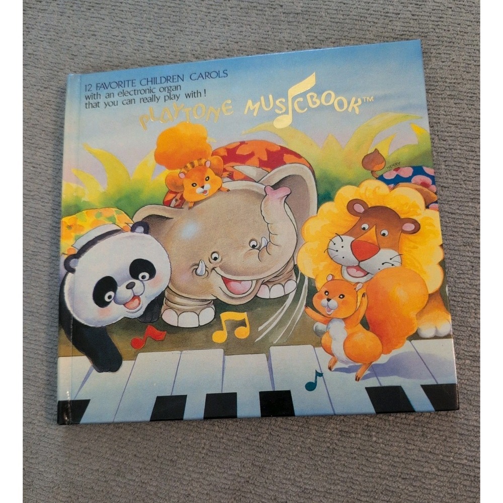 Vntg 2001 Playtone Musicbook Childrens Electronic Keyboard Book 12 songs Works!
